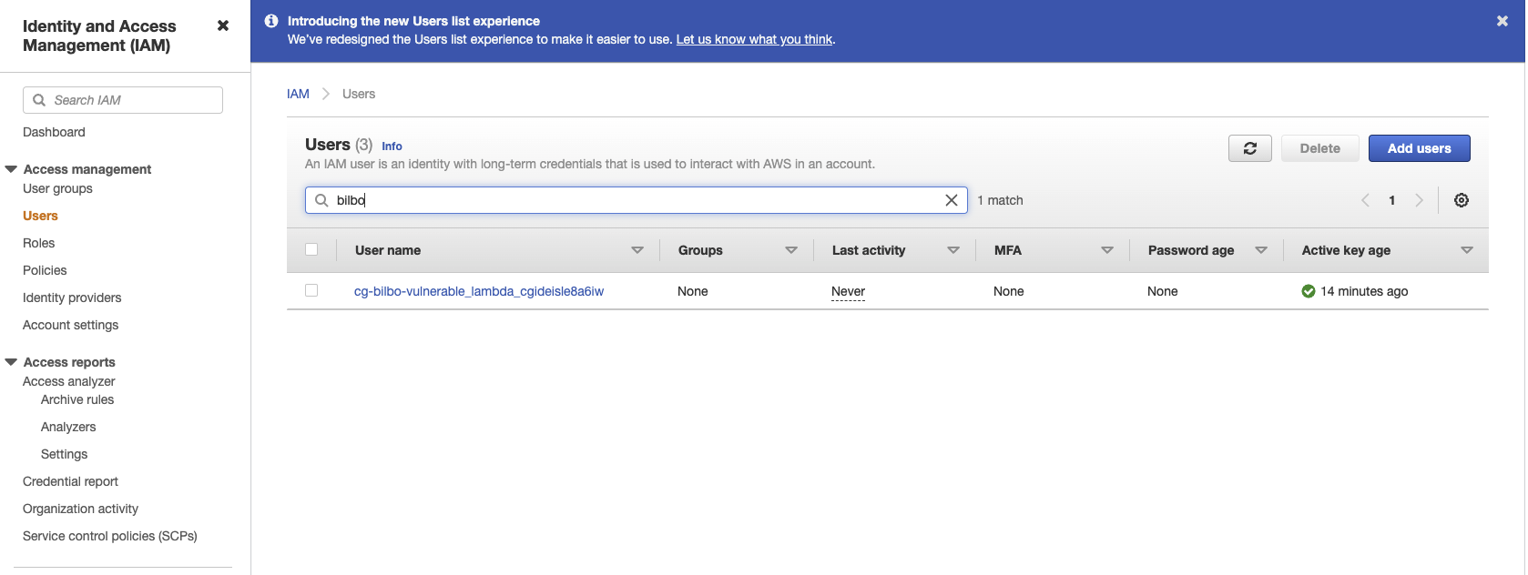 CloudGoat IAM user created